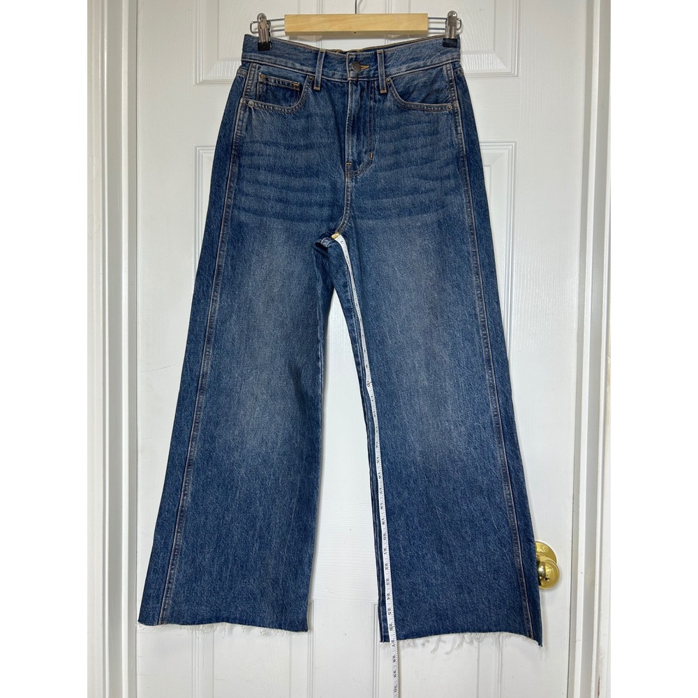 Veronica Beard Cotton Taylor High Rise Wide Leg Crop Jeans Blue Wash 25 - Picture 16 of 16